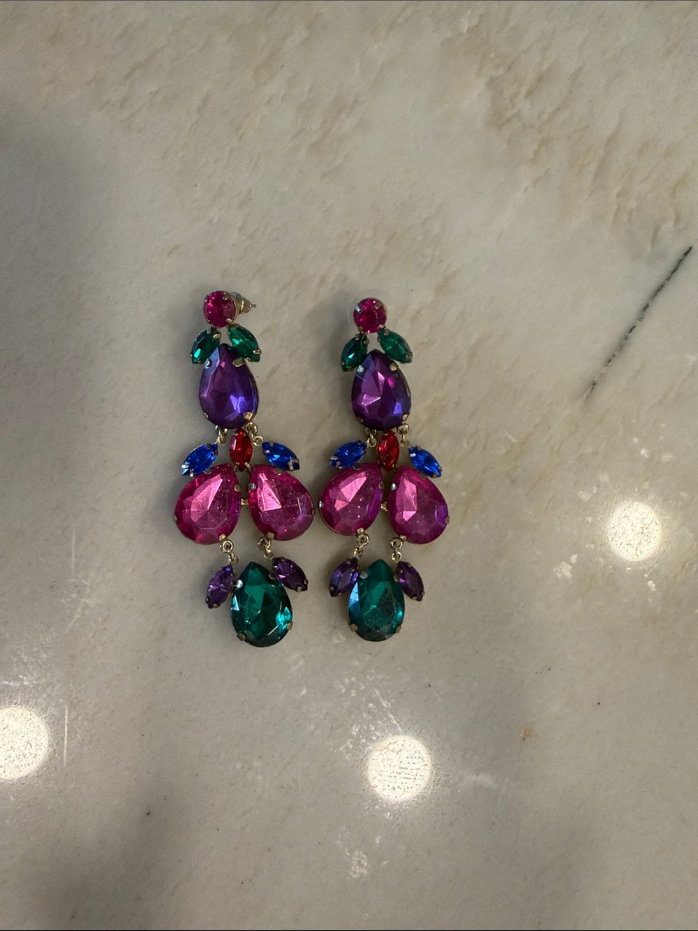 Vibrant Multicolor Teardrop Statement Earrings